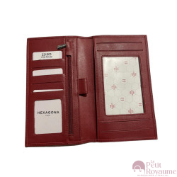 Hexagona 221003 Check holder leather wallet