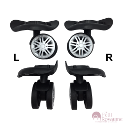 Double replacement wheels HDF22 for 4-wheeled hardside luggages, suitable for Delsey Airfrance