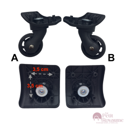 Single replacement wheels WSF0100 for 4-wheeled softside luggages, suitable for many brands such as Samsonite, Delsey