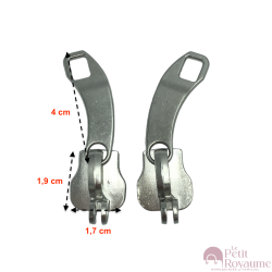 Set of 2 Zipper pulls GM / TAC-H for hardshell or softshell suitcases suitable for Samsonite, Delsey and other brands