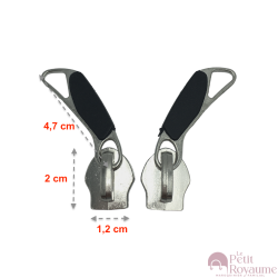 Set of 2 Zipper pulls TAC-F for hardshell or softshell suitcases suitable for Samsonite, Delsey and other brands