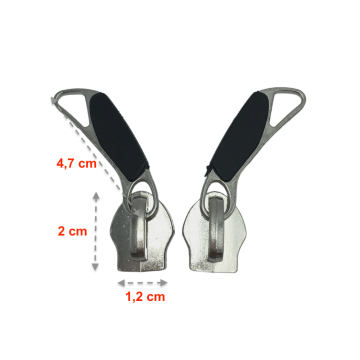 Set of 2 Zipper pulls TAC-F for hardshell or softshell suitcases suitable for Samsonite, Delsey and other brands