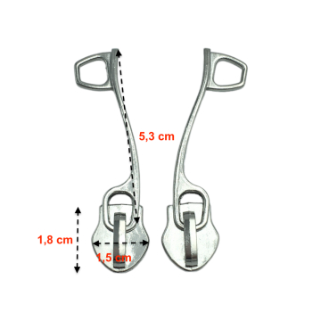 Set of 2 Zipper pulls TAC-Agm for hardshell or softshell suitcases suitable for Samsonite, Delsey and other brands