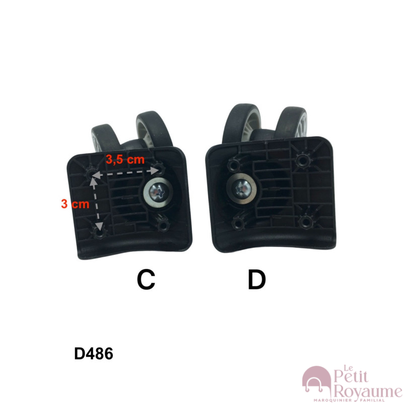 Double replacement wheels D486-doubles for 4-wheeled softside luggages, suitable for many brands such as Samsonite, Delsey