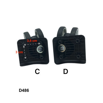 Double replacement wheels D486-doubles for 4-wheeled softside luggages, suitable for many brands such as Samsonite, Delsey