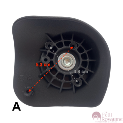 Single replacement wheels W185 for 4-wheeled hardside luggages, suitable for many brands