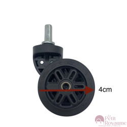Double replacement wheels diameter 4 cm for 4-wheeled hardside luggages suitable for Delsey Belfort Cabin
