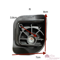 Double replacement wheels A-132 for 4-wheeled hardside luggages, suitable for American Tourister