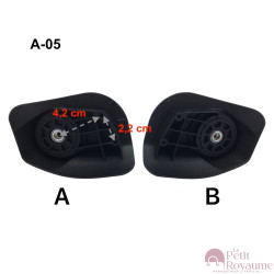 Single replacement wheels A-05 for 4-wheeled hardside luggages, suitable for many brands