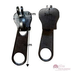 Set of 2 Zipper pulls TAC-M for hardshell or softshell suitcases suitable for Samsonite, Delsey and other brands