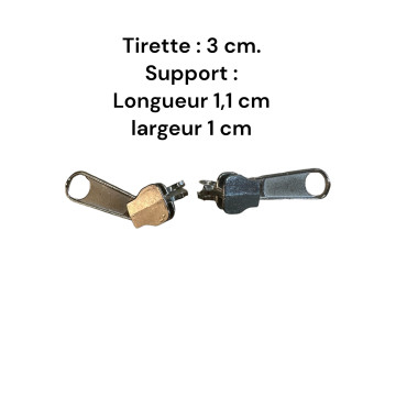 Lot de 2 Tirettes avec curseurs TAC-S compatibles valises rigides ou toiles Samsonite, Delsey et d'autres marques