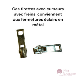 Lot de 2 Tirettes avec curseurs TAC-doré compatibles valises rigides ou toiles Samsonite, Delsey et d'autres marques