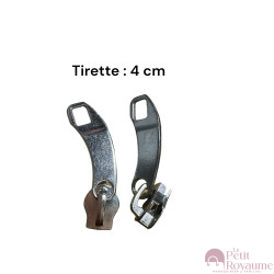 Lot de 2 Tirettes avec curseurs TAC-G /gris compatibles valises rigides ou toiles Samsonite, Delsey et d'autres marques