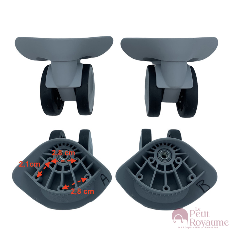 Roulettes doubles YK-135 pour valises rigides/coques, compatibles avec Samsonite, Delsey et Jump…