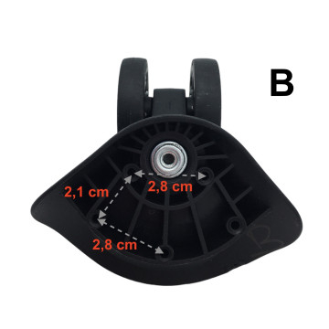 Double replacement wheels YK-135 for 4-wheeled hardside luggages, suitable for many brands such as Samsonite, Delsey