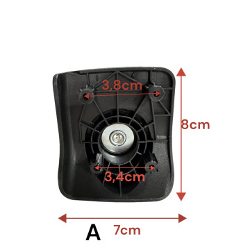 Single replacement wheels A-63 for 4-wheeled softside luggages, suitable for brands such as Samsonite, Delsey