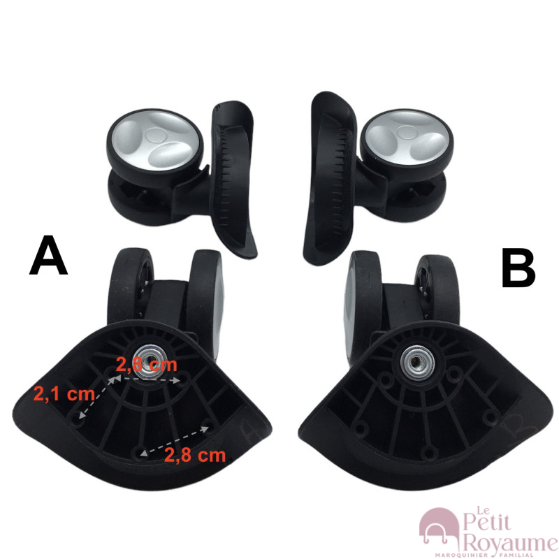 Roulettes doubles YK-135 pour valises rigides/coques, compatibles avec Samsonite, Delsey et Jump…