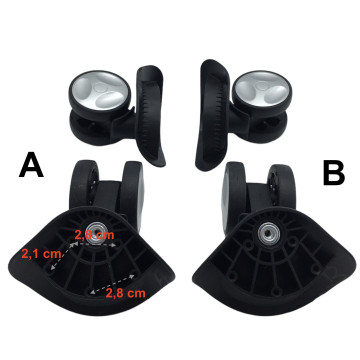Roulettes doubles YK-135 pour valises rigides/coques, compatibles avec Samsonite, Delsey et Jump…