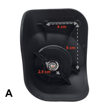 Single replacement wheels A-26 for 4-wheeled hardside luggages, suitable for many brands such as Samsonite, Delsey