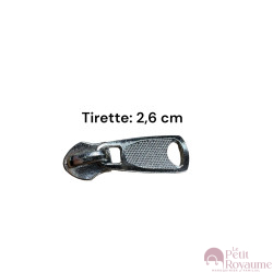 Lot de 2 Tirettes avec curseurs TAC-L01gris PM compatibles valises rigides ou toiles Samsonite, Delsey et d'autres marques