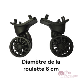 Double replacement wheels 6cm D367, JD-1297 for 4-wheeled softside luggages, suitable for many brands such as Samsonite, Delsey