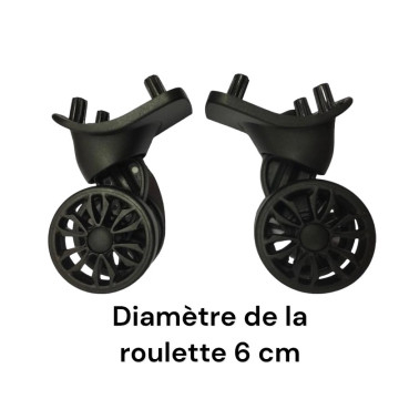 Double replacement wheels 6cm D367, JD-1297 for 4-wheeled softside luggages, suitable for many brands such as Samsonite, Delsey