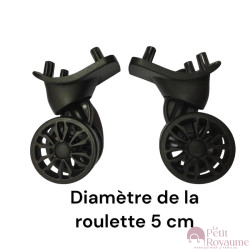 Roulettes doubles 5cm WA-50, D367 valises toiles compatibles valises Delsey, Samsonite et bien d'autres marques.
