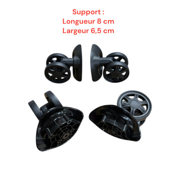 Roulettes doubles FHW326 / T103C pour valises rigides à 4 roues, compatibles valises delsey Caumartin