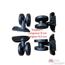Double replacement wheels FHW326 / T103C for 4-wheeled hardside luggages, suitable for Delsey Caumartin