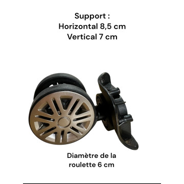 Roulettes doubles C21 pour valises à 4 roues, compatibles valises Delsey cabine air armour et d'autres marques