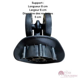 Double replacement wheel w01118 for 4-wheeled hardside luggages, suitable for Delsey