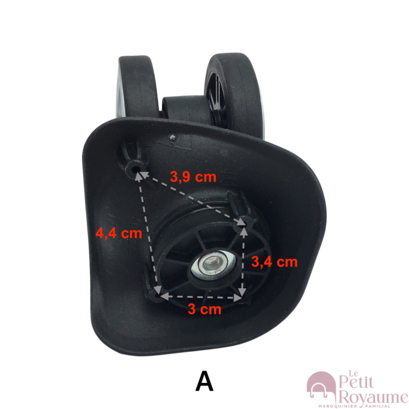 Roulettes doubles petits supports A01 diamètre 6cm pour valises rigides, compatibles avec Samsonite, Delsey et Jump…