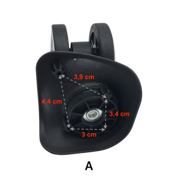 Roulettes doubles petits supports A01 diamètre 6cm pour valises rigides, compatibles avec Samsonite, Delsey et Jump…