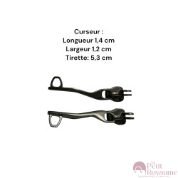 Lot de 2 Tirettes avec curseurs TAC- Ab12 compatibles valises rigides ou toiles Samsonite, Delsey et d'autres marques