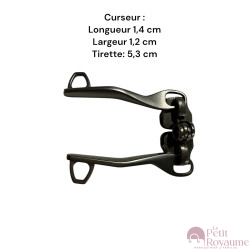 Lot de 2 Tirettes avec curseurs TAC- Ab12 compatibles valises rigides ou toiles Samsonite, Delsey et d'autres marques