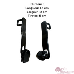 Lot de 2 Tirettes avec curseurs TAC- Ab14 compatibles valises rigides ou toiles Samsonite, Delsey et d'autres marques