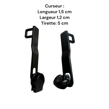 Lot de 2 Tirettes avec curseurs TAC- Ab14 compatibles valises rigides ou toiles Samsonite, Delsey et d'autres marques
