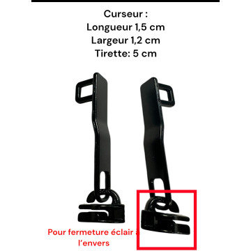 Set of 2 Zipper pulls TAC-Ab14 for hardshell or softshell suitcases suitable for Samsonite, Delsey and other brands