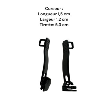 Lot de 2 Tirettes avec curseurs TAC21300 compatibles valises rigides ou toiles Samsonite, Delsey et d'autres marques