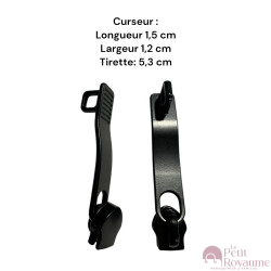 Lot de 2 Tirettes avec curseurs TAC21300 compatibles valises rigides ou toiles Samsonite, Delsey et d'autres marques