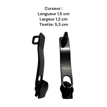 Lot de 2 Tirettes avec curseurs TAC21300 compatibles valises rigides ou toiles Samsonite, Delsey et d'autres marques