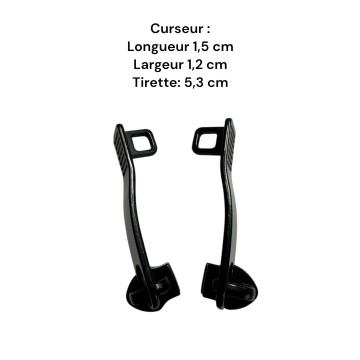 Lot de 2 Tirettes avec curseurs TAC21300 compatibles valises rigides ou toiles Samsonite, Delsey et d'autres marques