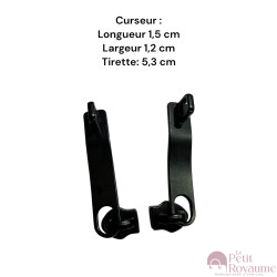 Lot de 2 Tirettes avec curseurs TAC21300 compatibles valises rigides ou toiles Samsonite, Delsey et d'autres marques