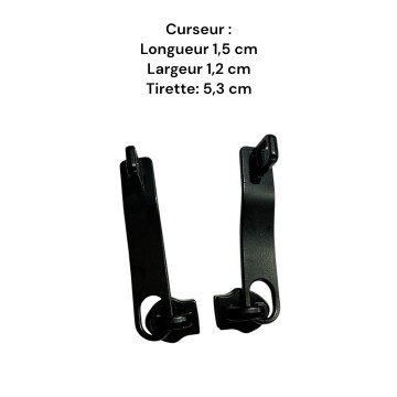 Lot de 2 Tirettes avec curseurs TAC21300 compatibles valises rigides ou toiles Samsonite, Delsey et d'autres marques