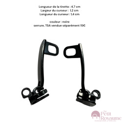 Lot de 2 Tirettes avec curseurs TAC- C21 compatibles valises rigides ou toiles Samsonite, Delsey et d'autres marques