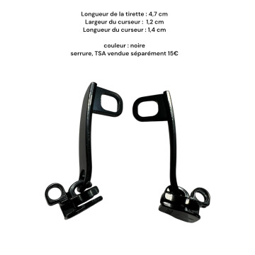 Lot de 2 Tirettes avec curseurs TAC- C21 compatibles valises rigides ou toiles Samsonite, Delsey et d'autres marques