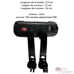 Lot de 2 Tirettes avec curseurs TAC- C21 compatibles valises rigides ou toiles Samsonite, Delsey et d'autres marques
