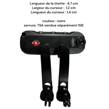 Lot de 2 Tirettes avec curseurs TAC- C21 compatibles valises rigides ou toiles Samsonite, Delsey et d'autres marques
