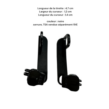 Lot de 2 Tirettes avec curseurs TAC- C21 compatibles valises rigides ou toiles Samsonite, Delsey et d'autres marques