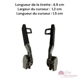 Lot de 2 Tirettes avec curseurs TAC- Ab12 compatibles valises rigides ou toiles Samsonite, Delsey et d'autres marques